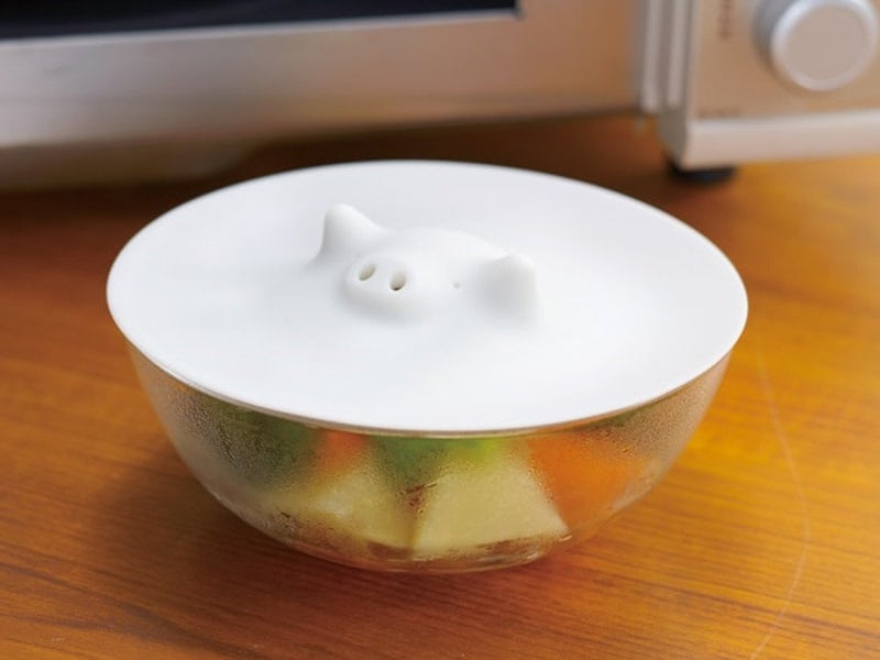 Marna K900 Pig Drop Lid, Large, 8.5 inches (21.5 cm), Silicone/White, Heated/Microwave/Dishwasher Safe - Image 2